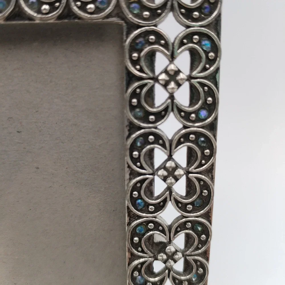 Elsa L Silver Metal‎ Filigree 5x7 Picture Frame Vintage Hollywood Regency Style